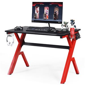 Costway 23.5-in Black/Red Modern/Contemporary Computer Gaming Desk