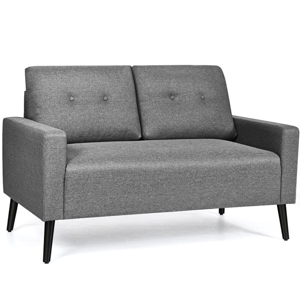 Costway Modern Grey Linen Loveseat HW64220GR | RONA