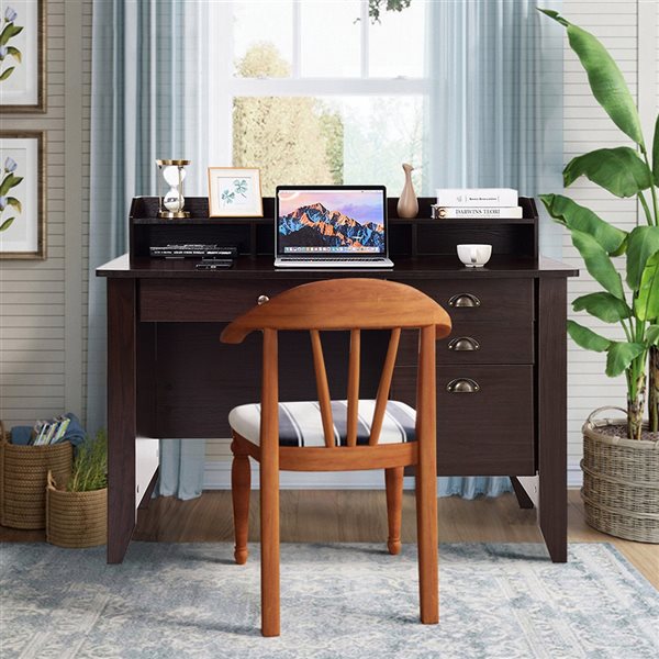 Costway 22-in Brown Modern/Contemporary Computer Desk