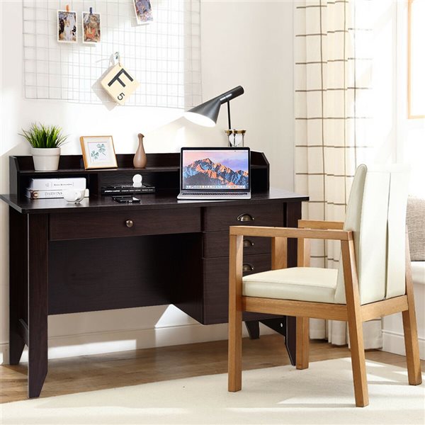 Costway 22-in Brown Modern/Contemporary Computer Desk