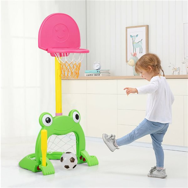 Costway 3-in-1 Kids Adjustable Sports Activity Centre with Balls