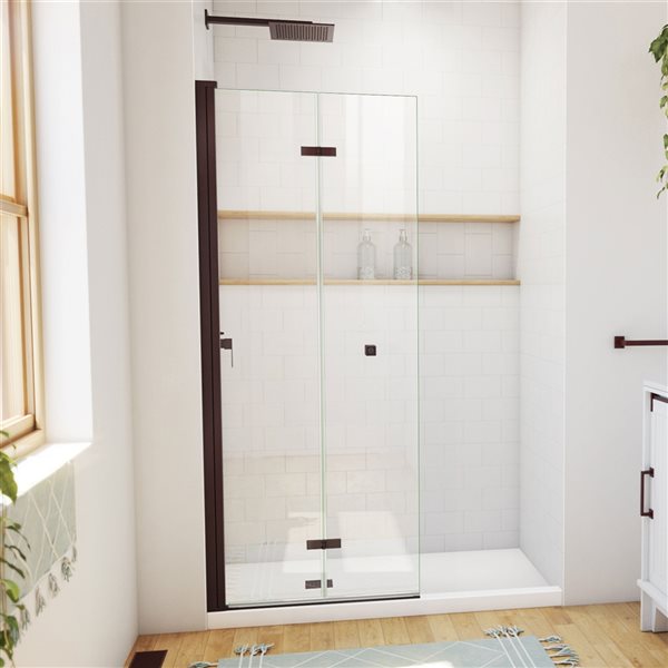 DreamLine Aqua-Q Fold 29-1/2-in x 72-in Frameless Bi-Fold Shower Door ...