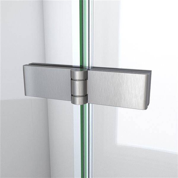 DreamLine Aqua-Q Fold 36-in x 58-in Frameless Bi-Fold Bathtub Door in Brushed Nickel