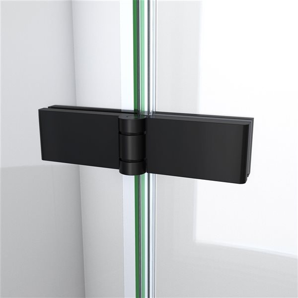 DreamLine Aqua-Q Fold 36-in x 58-in Frameless Bi-Fold Bathtub Door - Satin Black