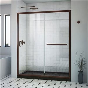 Ensemble de douche en alcôve noir de 60 po x 34 po x 75 po Infinity-Z par DreamLine, 2 pièces