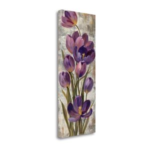 Impression sur toile "Royal Purple Tulips I" par Silvia Vassileva de Tangletown Fine Art de 40 po h. x 16 po l.