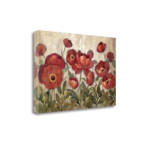 Impression sur toile sans cadre 26 po x 39 po « Daydreaming Flowers Red » de Silvia Vassileva par Tangletown Fine Art