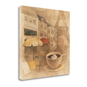 Tangletown Fine Art Frameless 20-in x 20-in "Cafe De Paris II" By Albena Hristova Canvas Print