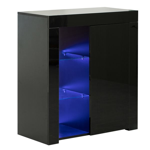 Basicwise Black 5-shelf Office Cabinet with LED