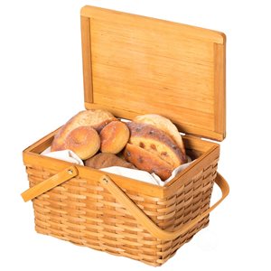 Vintiquewise 9.5-in x 12.5-in Brown Picnic Basket