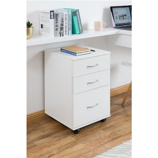 Basicwise White 3-drawer File Cabinet
