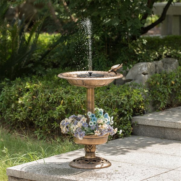 Fontaine solaire extérieure, fontaine de bain d'oiseau solaire