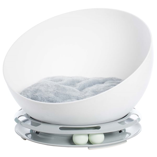 PawsMark Velvet Cat Bed with Ball Tray