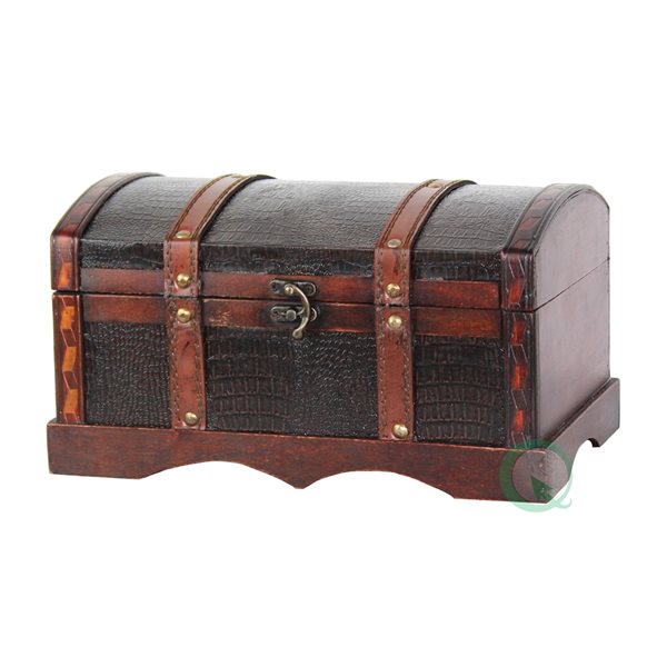 Vintiquewise 12-in x 6.5-in Brown Storage Chest