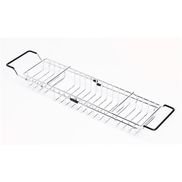 Basicwise 34-in x 3-in Chrome Aluminum Bathtub Caddy