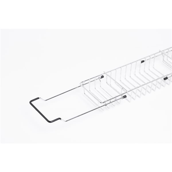 Basicwise 34-in x 3-in Chrome Aluminum Bathtub Caddy