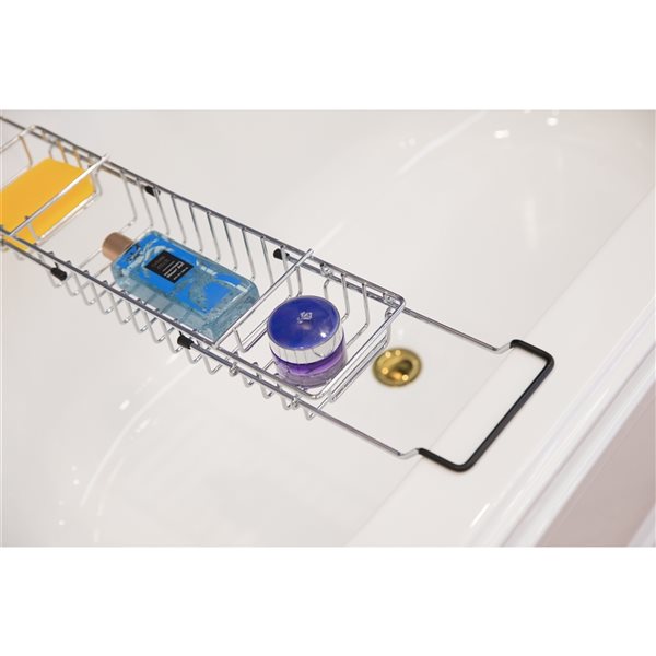 Basicwise 34-in x 3-in Chrome Aluminum Bathtub Caddy