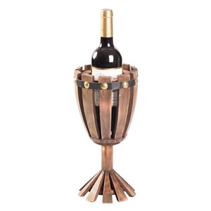 Vintiquewise 1-Bottle Wooden Goblet Shaped Decorative Wine Bottle Holder