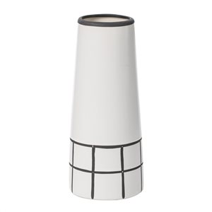 Fabulaxe 9.5-in x 4-in White Ceramic Vase