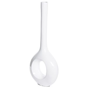 Uniquewise 28.5-in x 4-in White Fibreglass Irregular Vase