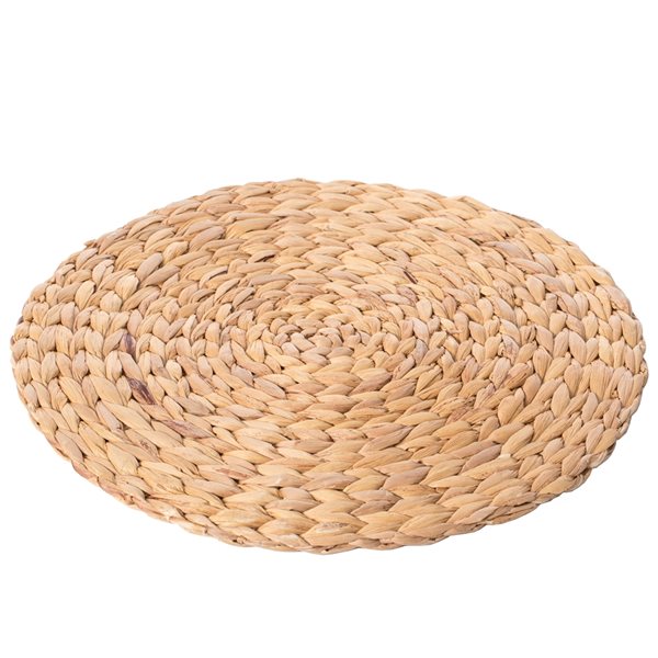 Vintiquewise 14.5-in x 14.5-in Brown Round Woven Water Hyacinth Placemat