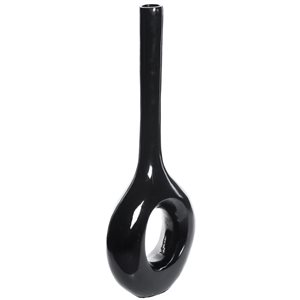 Uniquewise 28.5-in x 4-in Black Fibreglass Irregular Vase
