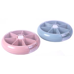 Basicwise Pink and Blue Plastic Pill Organizer - 2-Piece