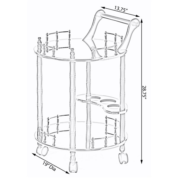 Fabulaxe 19-in x 19-in x 30-in White/Grey Wood Base Service Cart