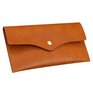Deerlux 7-in W x 4-in H Brown Faux Leather Phone Clutch