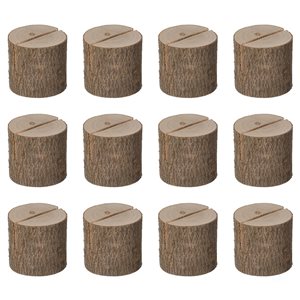 Vintiquewise 3-in x 3.25-in Brown Paulownia Vase Place Card Holders - Set of 12