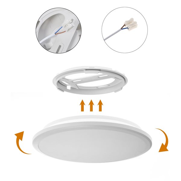 Quickway Imports 12-in White Contemporary/Modern LED Flush Mount Light