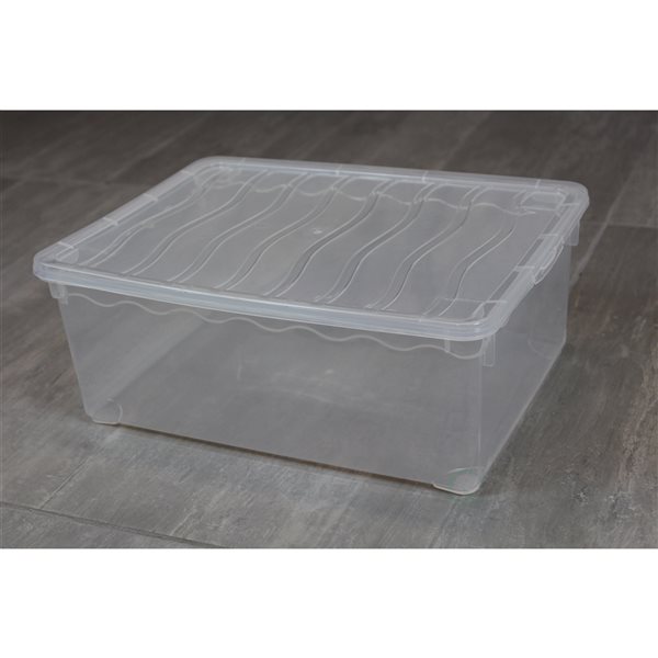 Basicwise 14-in W x 5.5-in H x 10.5-in D Clear Plastic Storage Box