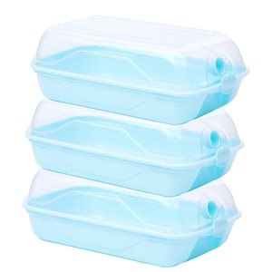 Basicwise 14.5-in W x 5.25-in H x 8.5-in D Blue Plastic Shoe Boxes - 3-Pack