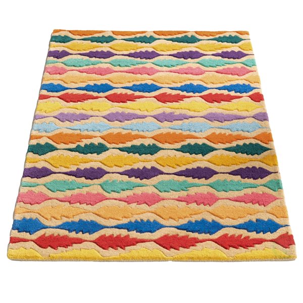 Deerlux 3-ft x 5-ft Multicoloured Rectangular Indoor Geometric Mid-Century Modern Rug