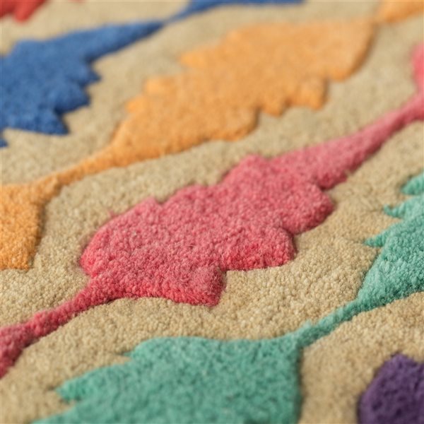 Deerlux 3-ft x 5-ft Multicoloured Rectangular Indoor Geometric Mid-Century Modern Rug