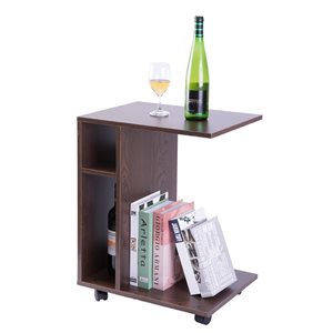 Basicwise Brown Wood Rectangular End Table