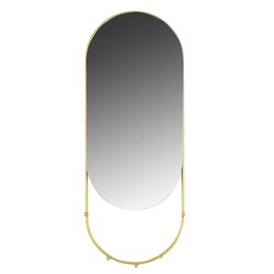 Fabulaxe 16-in x 6-in Oval Gold Polished Wall Mirror