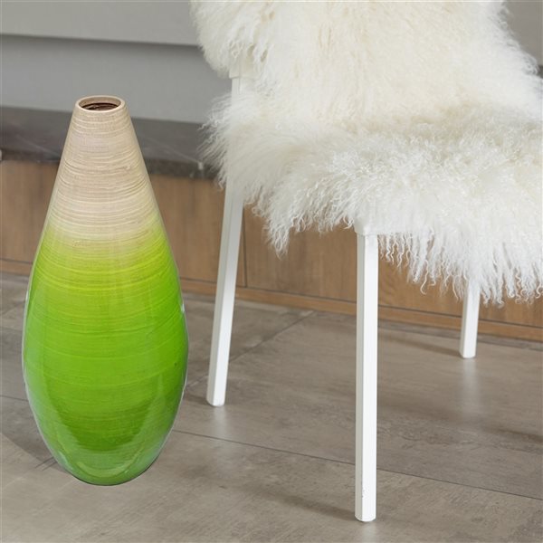 Uniquewise 23-in x 9.5-in Green Bamboo Vase