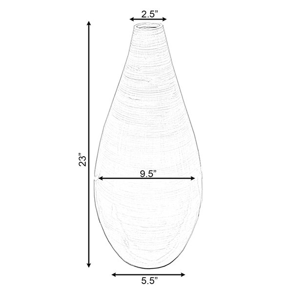 Uniquewise 23-in x 9.5-in Green Bamboo Vase