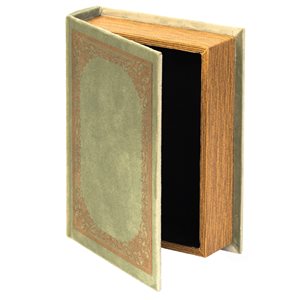 Vintiquewise 7-in W x 9-in H x 2-in D Light Green Wooden Book Shaped Box