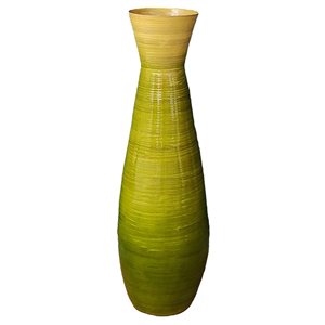 Uniquewise 31.5-in x 10.25-in Green Bamboo Vase