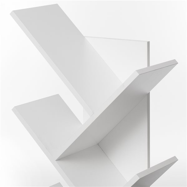 Basicwise White Wood 9-Shelf Bookcase