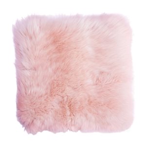 Deerlux 16-in x 16-in Pink Lamb Fur Indoor Decorative Pillow