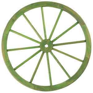 Gardenised 31-in x 1.4-in Green Wood Wagon Wheel