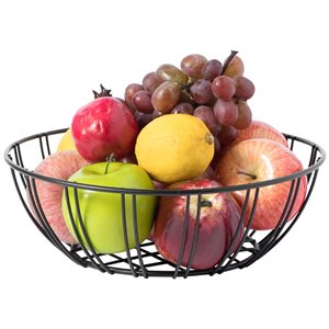 Bol à fruits en métal noir par Basicwise