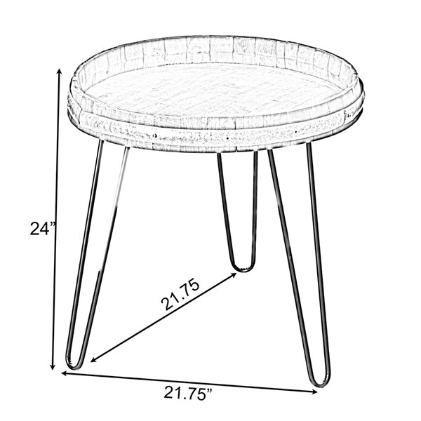 Vintiquewise Brown Wood Round End Table