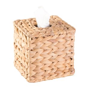 Vintiquewise Brown Water Hyacinth/Wicker Tissue Box Cover