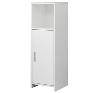 Basicwise 12-in x 37.75-in x 12-in White Particleboard Freestanding Linen Cabinet