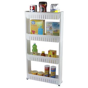 Basicwise Slim 4-Shelf Storage Cabinet Organizer