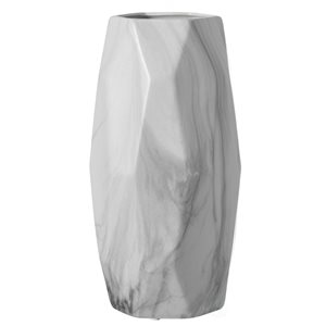 Uniquewise 9-in x 6-in White Ceramic Irregular Vase